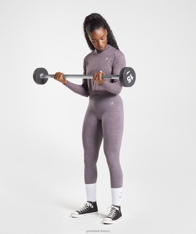 Gymshark adapter animal - haut à manches longues sans couture sauvage | lilas musqué femmes 6HF28472
